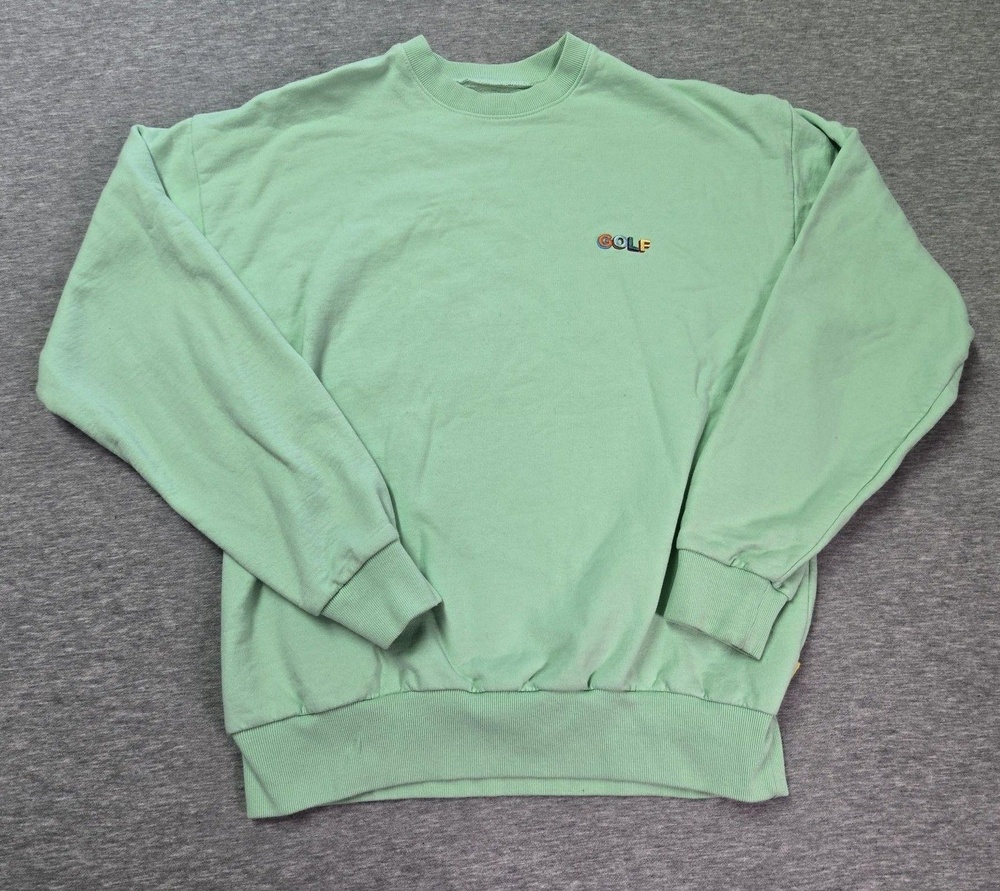 Golf Wang Sweatshirt Mens Large Green Fleece Crewneck GOLF Logo Embroidered